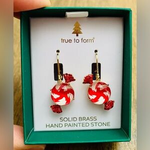 TRUE TO FORM Peppermint Candy Earrings Christmas Holiday